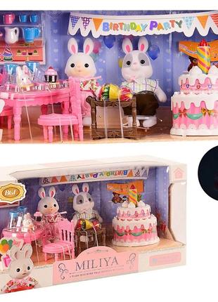 Игровой набор мебели " день рожденья " флоксовых зайцев, (флоксовые зайцы) miliya 55003