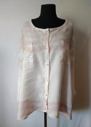 Невероятно красивая льняная рубашка-туника italy
