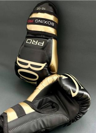 Перчатки боксерские 10 унций для бокса и единоборств черные pu 10 oz tra