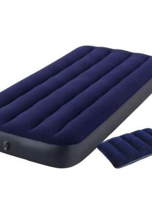Надувной матрас 76см intex с одной подушкой и ручным насосом   tra
