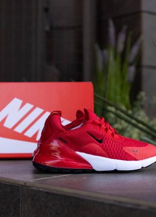 Чоловічі кросівки nike air max 270 red white на весну premium якості, стильні та зручні кросівки на кожен день