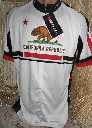 Нова спорт велосипедна футболка вело  каліфорнійської республіки garneau. canari для велоспорту/велосипеда.м-л
