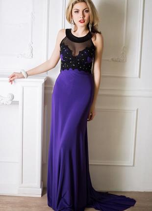 Платье "кассандра" (лиловый со шлейфом)1 фото