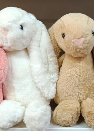 М'яка іграшка-зайчик, зайчик, заєць, кролик із довгими вушками, 35 см