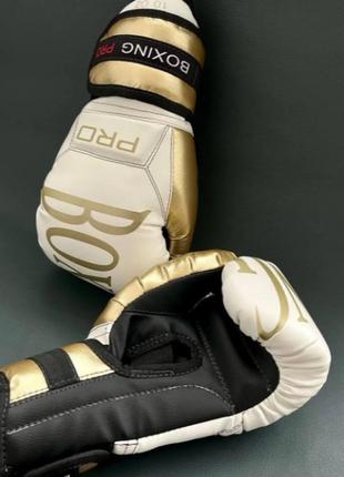Перчатки боксерские 12 унций для бокса и единоборств белый pu 12 oz tra