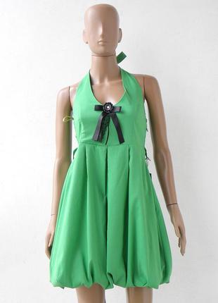 Стильное зеленое платье на завязках 42-46 размеры (36-40 евроразмеры).