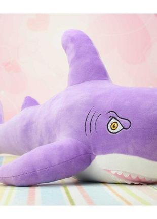 Мягкая игрушка акула фиолетовая 65 см