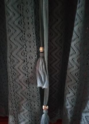 Ажурная брендовая накидка туника сарафан сизого цвета