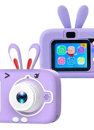 Детская фотокамера с функцией видео, фотокамера для детей с играми x900 rabbit фиолетовый tra