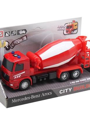 Инерционный грузовик " бетономешалка "  play smart, mercedes-benz arocs (6717)
