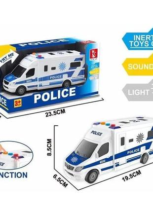 Инерционная полицейская машина, фургон звук, свет. police, jie bei lun (j168-12)
