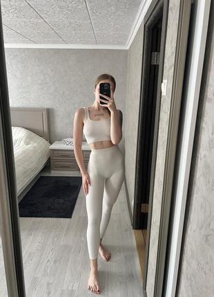 Набор лосины топ в рубчик favorite style