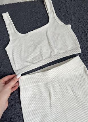 Набор лосины топ в рубчик favorite style