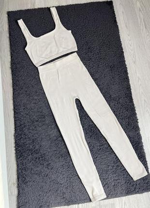 Набор лосины топ в рубчик favorite style