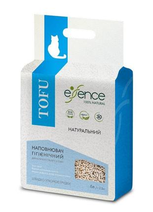 Соєвий наповнювач для котячого туалету essence tofu натуральний 6л1 фото