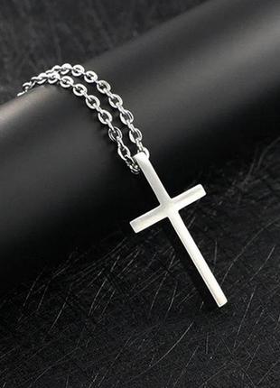 Крест stainless steel 45*25 на цепочке якорной 4  мм