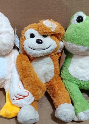 Мягкая плюшевая игрушка " застенчивые животные " гусь, панда, лягушка, денозаврик, мишка, обезьянка. 6 видов