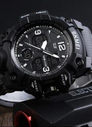 Мужские часы skmei черные надежные наручные часы для военных, фирменные спортивные часы tra