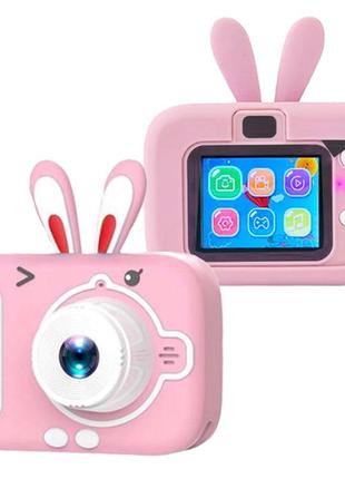 Дитяча фотокамера з функцією відео, фотокамера для дітей із іграми x900 rabbit блакитний