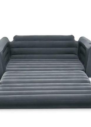 Intex надувний диван 66552 np 203х224х66 см, розкладний, підсклянники, у коробці4 фото