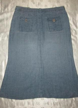 Льняная джинсовая юбка principles petite 100% ленine