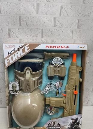 Детский игровой военный набор с маской, каской, автоматом, " набор военного ", " спецназа "