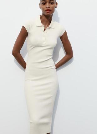Біла сукня рубчик zara