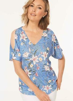 Красивый трикотажный топ в цветах от бренда bonmarche’ 🌻 размер 52