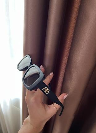 Очки солнцезащитные в стиле balenciaga 1:1 актуальная модель 2024 очки черные круглые матовая оправа