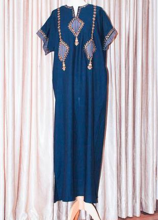 Довга сукня-туніка в східному стилі батал свободное