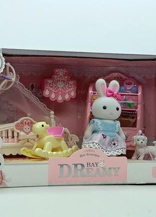 Игровой набор мебели yi wu jiayu флоксовые кролики "by dreamy" детская комната 6669-3