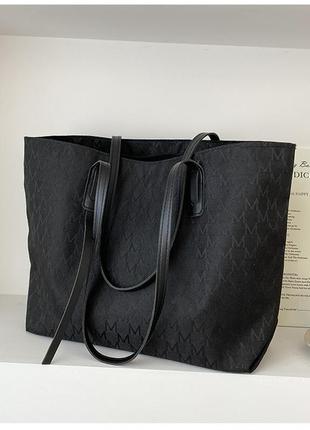 Новая большая черная женская сумка через плечо сумка тоут