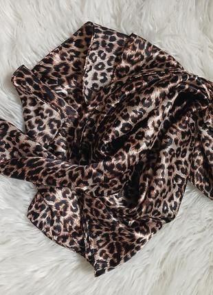 Тренд  леопардовый  шелковый платок