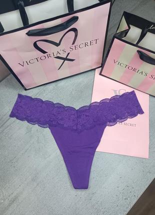 Трусики стринги с кружевной отделкой. pink. victoria's secret. оригинал 🇺🇸