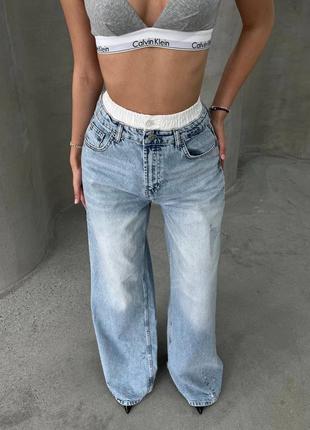 Женские джинсы с имитацией нижнего белья
