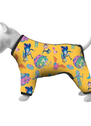 Вітровка для собак waudog clothes, малюнок "рік та морті 3", m35, в 59-62 см, с 37-40 см