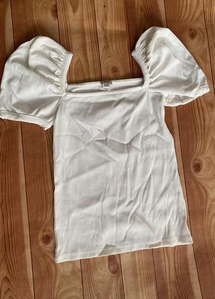 Блуза белая в рубчик
