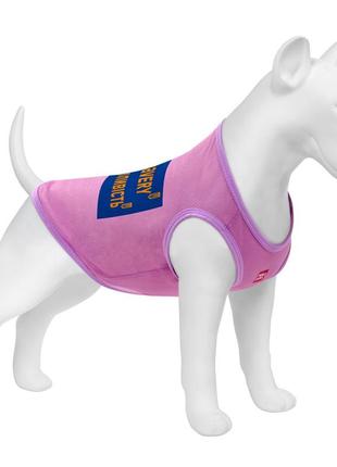 Майка для собак waudog clothes малюнок "сміливість", сітка, m, b 38-41 см, c 20-23 см рожевий