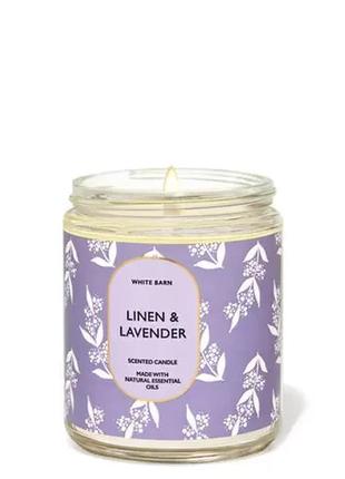 Ароматизированная свеча linen & lavender bath & body works