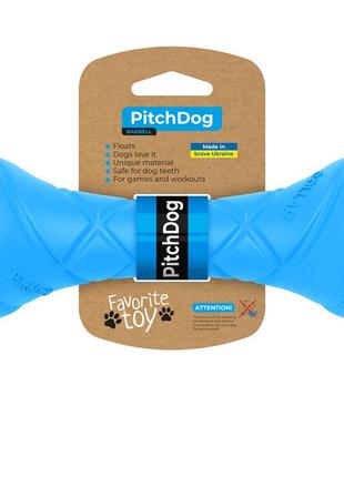 Ігрова гантель для апортировки pitchdog, довжина 19 см, діаметр 7 см блакитний
