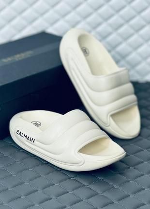 Жіночі  шльопанці balmain шльопанці бальман бежеві