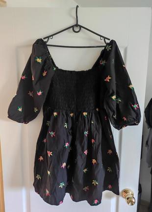 Сукня сарафан чорна великий розмір з вишивкою asos