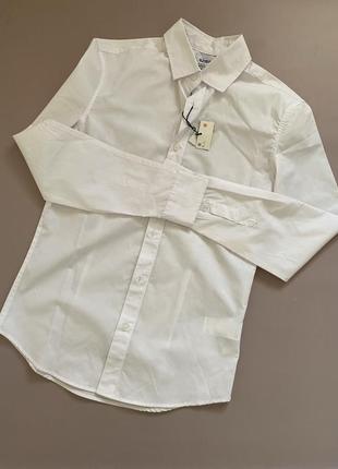 Классическая белая рубашка slim fit в составе хлопок p.xs