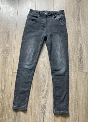 George 14-15 s/m ідеальні сірі стретч вузькі джинси висока талія з утяжкою