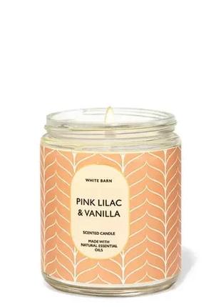 Ароматизована свічка pink lilac & vanilla white barn