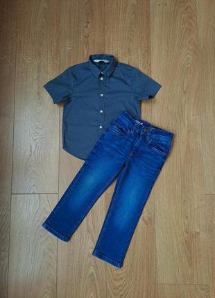 Набор/летние джинсы/рубашка с коротким рукавом для мальчика