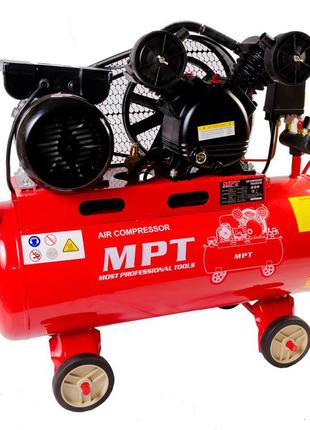 Компрессор mpt profi 50 л 1500 вт/2 л.с. 1050 об/мин 170 л/мин 8 атм медная обмотка mac20503b