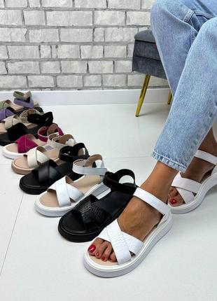 Босоніжки з натуральної шкіри/замші 56000