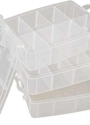 Коробка rayher 39320000 для сортування/зберігання, з ручкою, 3 рівні, 17 відділень,...