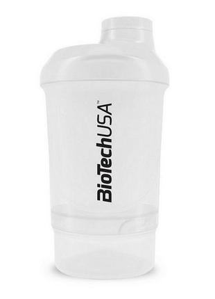 Шейкер biotech shaker wave mini 2 in 1 300 мл opal white / белый топ продаж